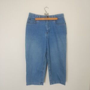 Vintage LL Bean Capri Pants Women's 10 High Rise Straight Leg 90s Mom Retro